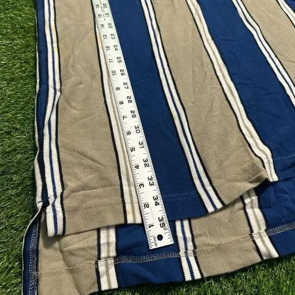 Vintage King Size Vertical Stripe Polo Shirt - Picture 3 of 5